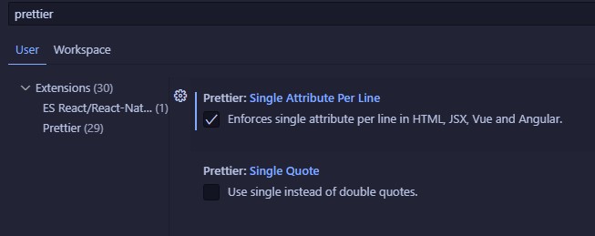 single attribute per line
